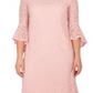 Vestido feminino de renda com manga sino e decote sino da coleção NY, tamanho P