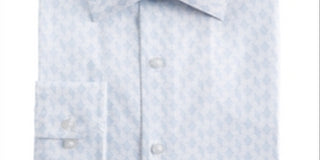 Camisa social masculina Alfani Regular Fit Geo Print Azul Tamanho M