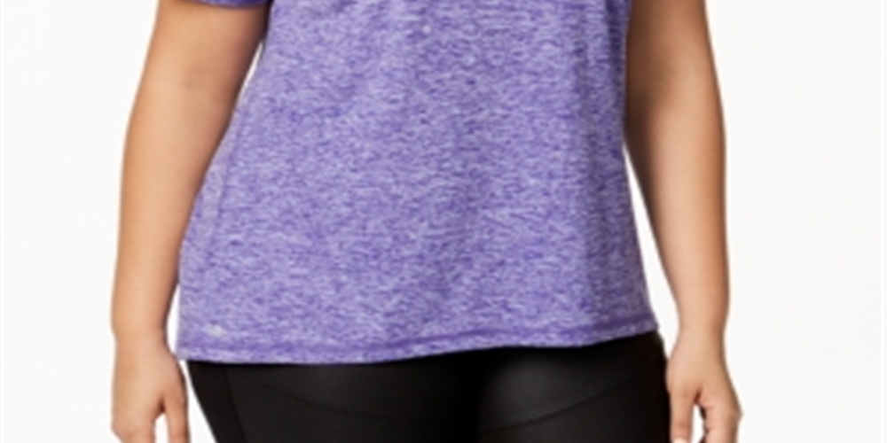 Camiseta feminina mesclada Ideology Plus - Roxa, tamanho 1X