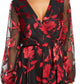 Vestido envelope falso com estampa floral Julia Jordan feminino, vermelho, tamanho 10