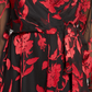 Vestido envelope falso com estampa floral Julia Jordan feminino, vermelho, tamanho 10