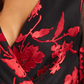Vestido envelope falso com estampa floral Julia Jordan feminino, vermelho, tamanho 10