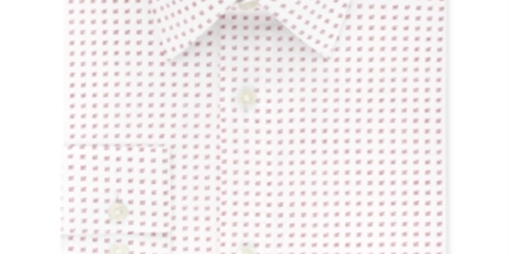Camisa social masculina Calvin Klein com estampa elástica, vermelha, tamanho 16x34-35