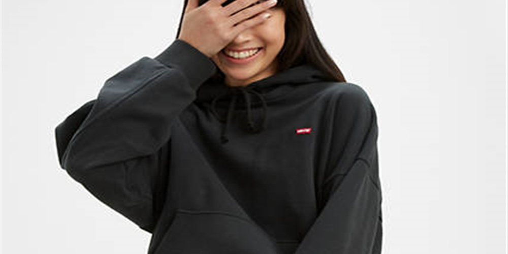 Moletom com capuz feminino Levi's Graphic 2020, preto, tamanho médio