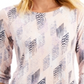 Camiseta feminina estampada em jacquard Raquel Rain da JM Collection, tamanho XXL