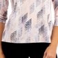 Camiseta feminina estampada em jacquard Raquel Rain da JM Collection, tamanho XXL