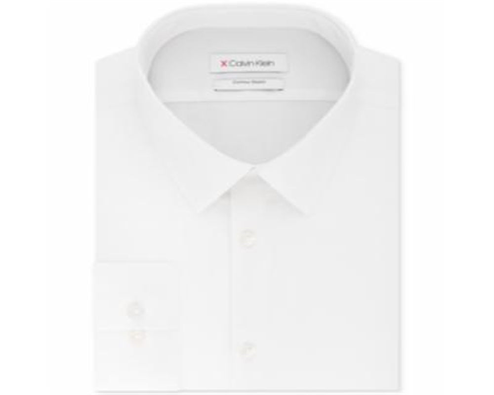 Camisa social Calvin Klein masculina extra slim fit, elástica, sem vincos, tamanho 16,5 x 32-33-G, branca