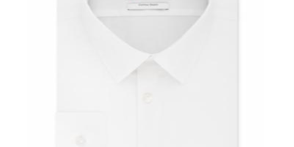 Camisa social Calvin Klein masculina extra slim fit, elástica, sem vincos, tamanho 16,5 x 32-33-G, branca