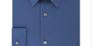 Camisa social masculina Calvin Klein Slim Fit com gola flexível elástica, azul, tamanho 15x32-33