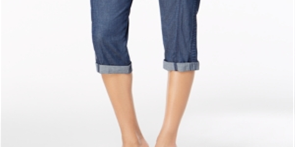 Calça cargo cropped feminina Style &amp; Co, azul-chambray, tamanho 6