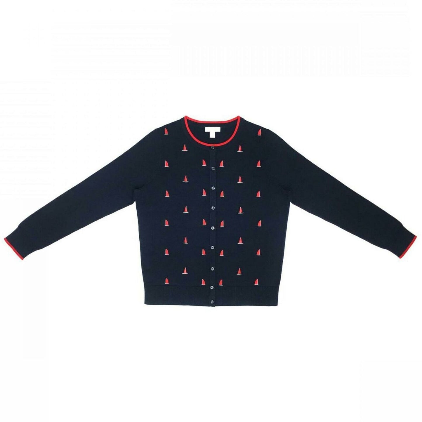 Cardigan feminino com botões estilo barco Charter Club, azul-marinho, tamanho grande