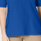 Camiseta feminina com listras texturizadas e mangas cotovelo Charter Club Northern Lights tamanho G