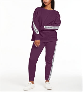 Calvin Klein Moletom Feminino Performance Vintage Logo Roxo Tamanho G