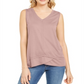 Regata feminina estilo &amp; co, alta e baixa, rosa, tamanho 2XL