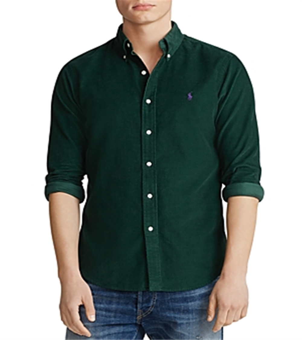 Camisa Polo Ralph Lauren Classic Fit Veludo Cotelê Masculina Verde Tamanho XS