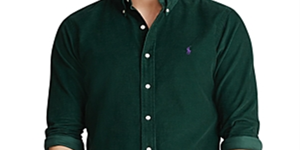Camisa Polo Ralph Lauren Classic Fit Veludo Cotelê Masculina Verde Tamanho XS