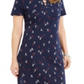 Vestido feminino Karen Scott com amarração e decote aberto, azul Intrepid, tamanho P