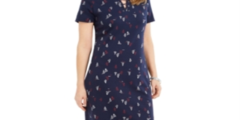 Vestido feminino Karen Scott com amarração e decote aberto, azul Intrepid, tamanho P