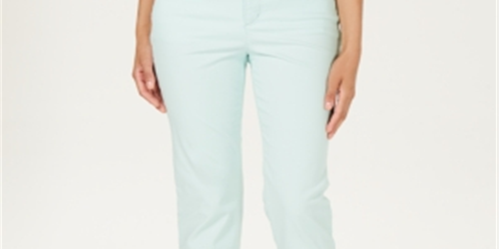 Calça jeans feminina Charter Club Petite Tummy-Control Bristol Capri Aqua Mist tamanho 6 P