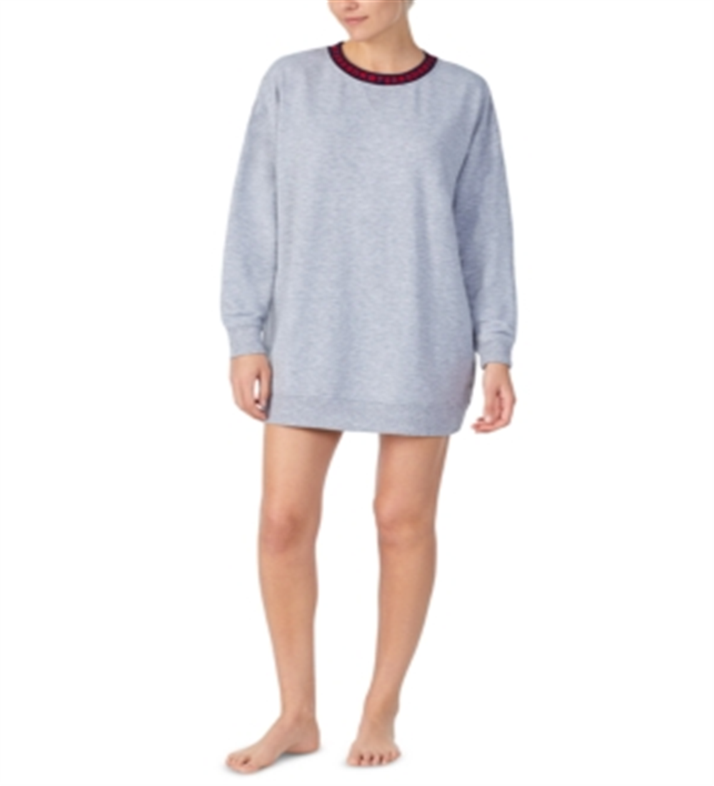 Camisa de dormir feminina DKNY com logotipo 1989, cinza, tamanho M