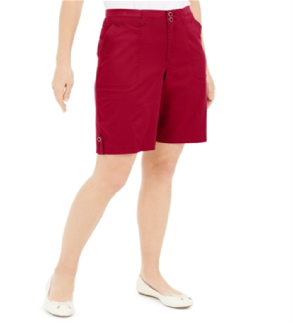 Shorts Karen Scott Feminino Petite 10 Polegadas Vermelho Tamanho 16 P