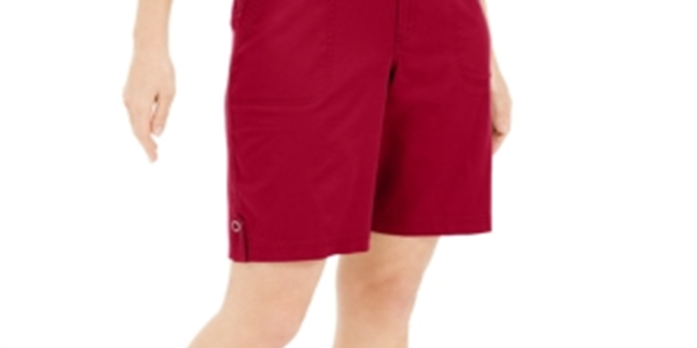 Shorts Karen Scott Feminino Petite 10 Polegadas Vermelho Tamanho 16 P
