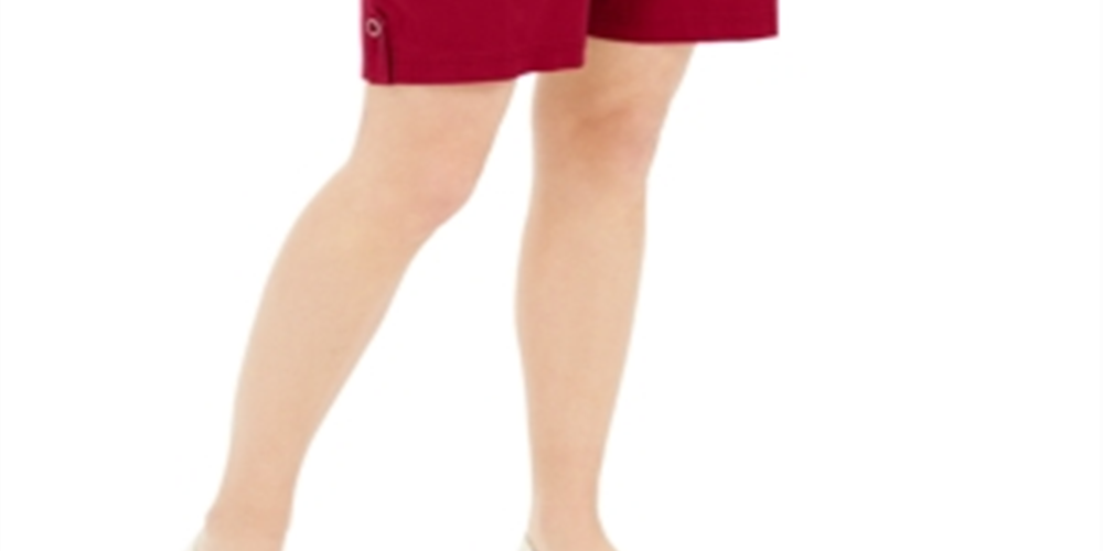 Shorts Karen Scott Feminino Petite 10 Polegadas Vermelho Tamanho 16 P