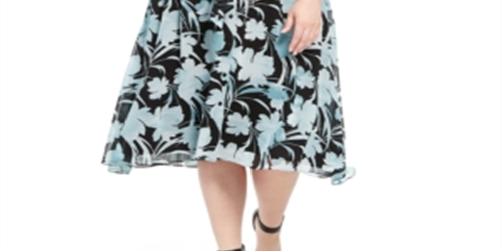 Vestido-camisa estampado feminino Alfani azul tamanho -3X