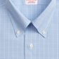 Camisa social masculina Brooks Brothers xadrez Supima de algodão azul, tamanho 14,5 x 32