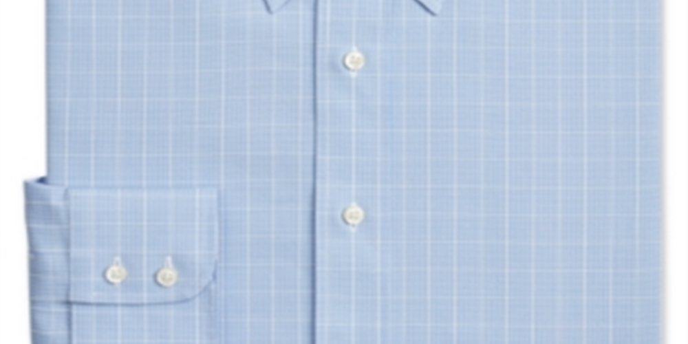 Camisa social masculina Brooks Brothers xadrez Supima de algodão azul, tamanho 14,5 x 32