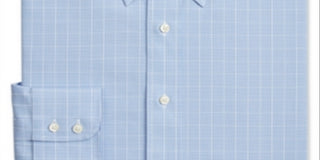 Brooks Brothers Men's Check Supima Cotton Dress Shirt Blue Size 14.5X32