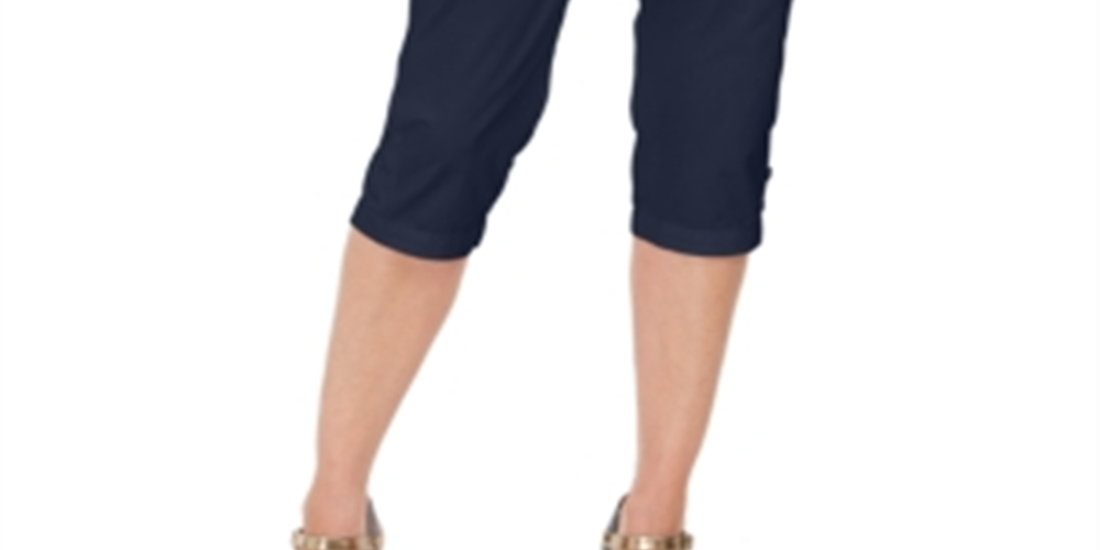 Calça Capri Karen Scott Feminina Comfort Waist Azul Tamanho 10 Petite