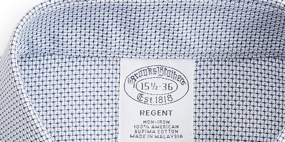 Camisa social masculina Brooks Brothers Regent Slim-Fit sem passar Supima Dobby, azul claro, tamanho 15X34