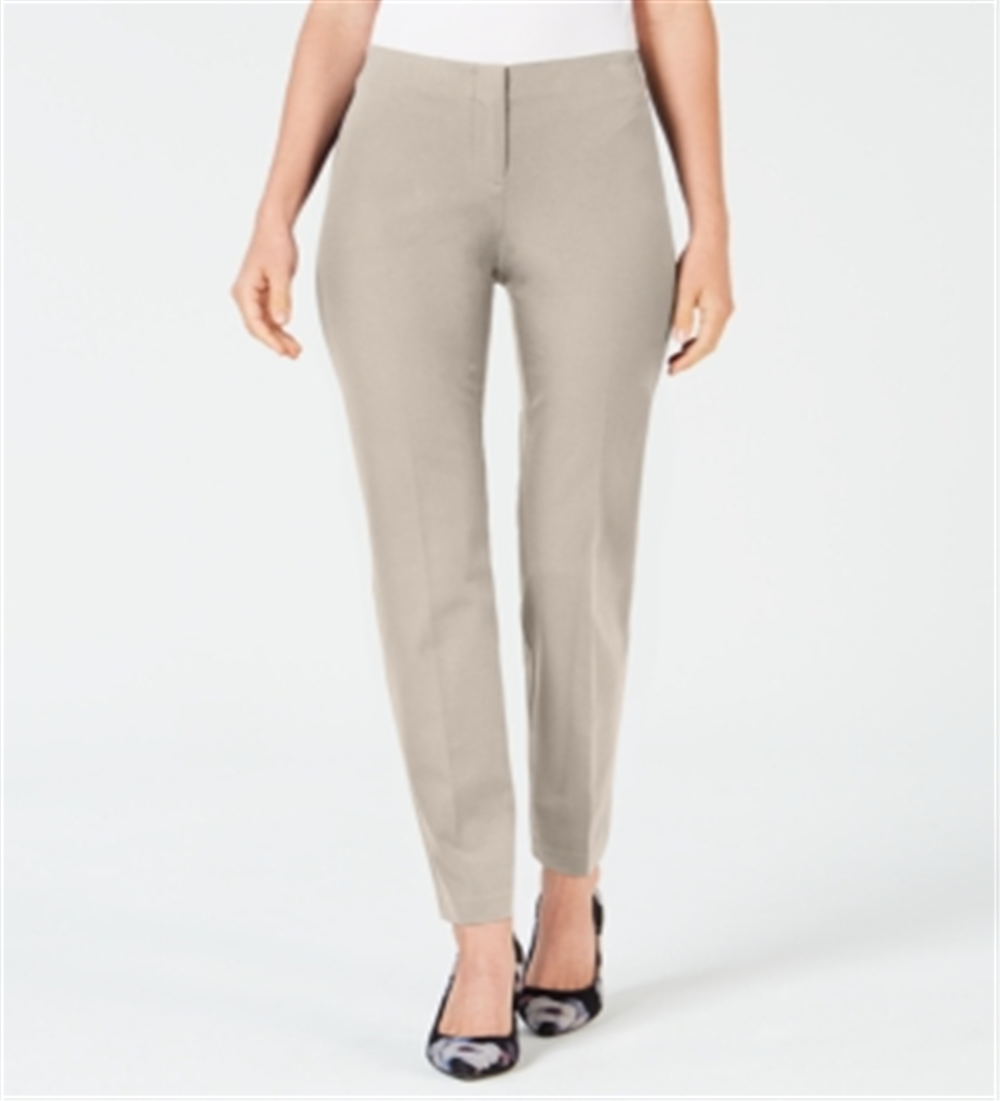 Calça skinny Hollywood bielástica feminina Alfani, bege, tamanho 12, pequena