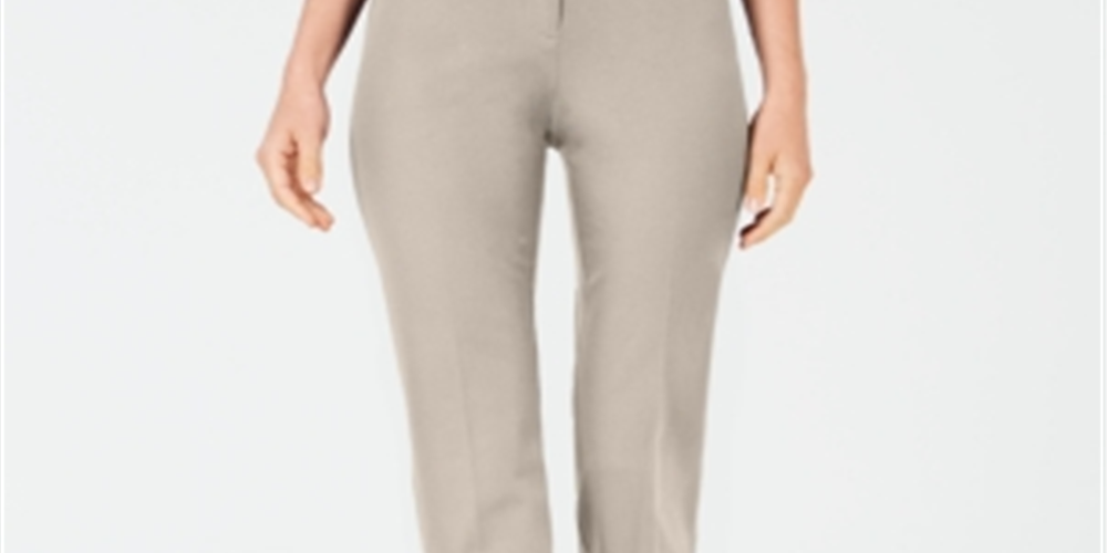 Calça skinny Hollywood bielástica feminina Alfani, bege, tamanho 12, pequena