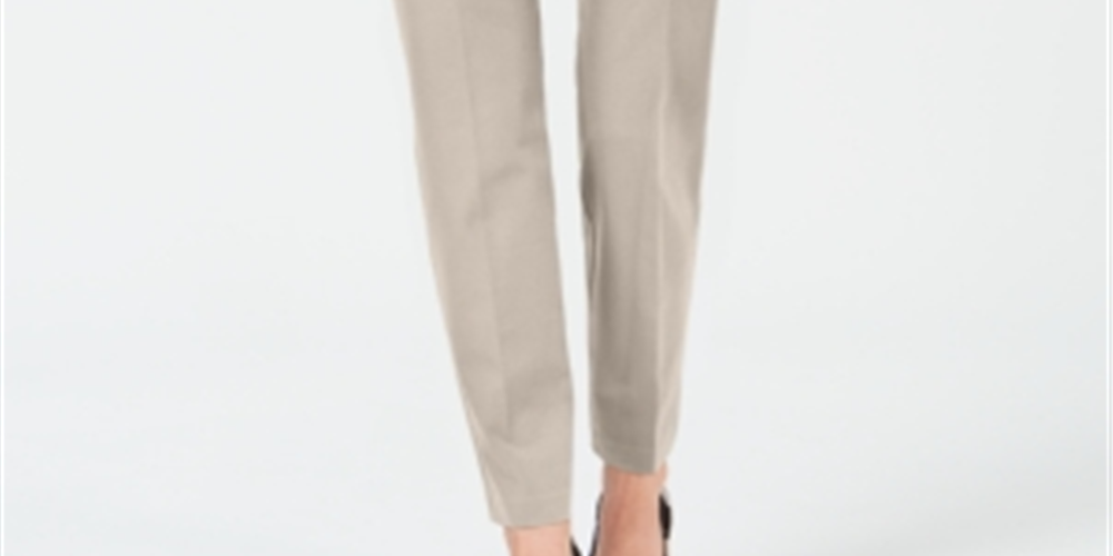 Calça skinny Hollywood bielástica feminina Alfani, bege, tamanho 12, pequena