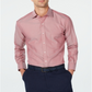 Camisa social masculina Tasso Elba mini espinha de peixe Supima de algodão vermelha tamanho 15x32-33
