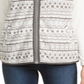 Colete feminino Karen Scott Sport Fairisle com estampa Sherpa e acabamento cinza, tamanho M