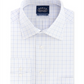 Camisa social xadrez com gola elástica Eagle masculina, amarela, tamanho 18x34-35