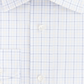 Camisa social xadrez com gola elástica Eagle masculina, amarela, tamanho 18x34-35