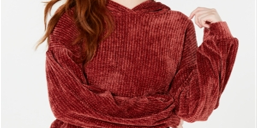 Gypsies and Moondust Moletom com capuz feminino de chenille com mangas compridas, vermelho, tamanho X-Lage
