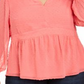 Blusa feminina Charter Club Plus com bolinhas rosa tamanho 3X