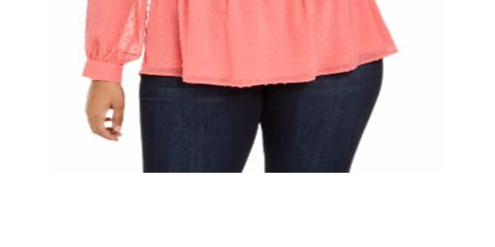 Blusa feminina Charter Club Plus com bolinhas rosa tamanho 3X