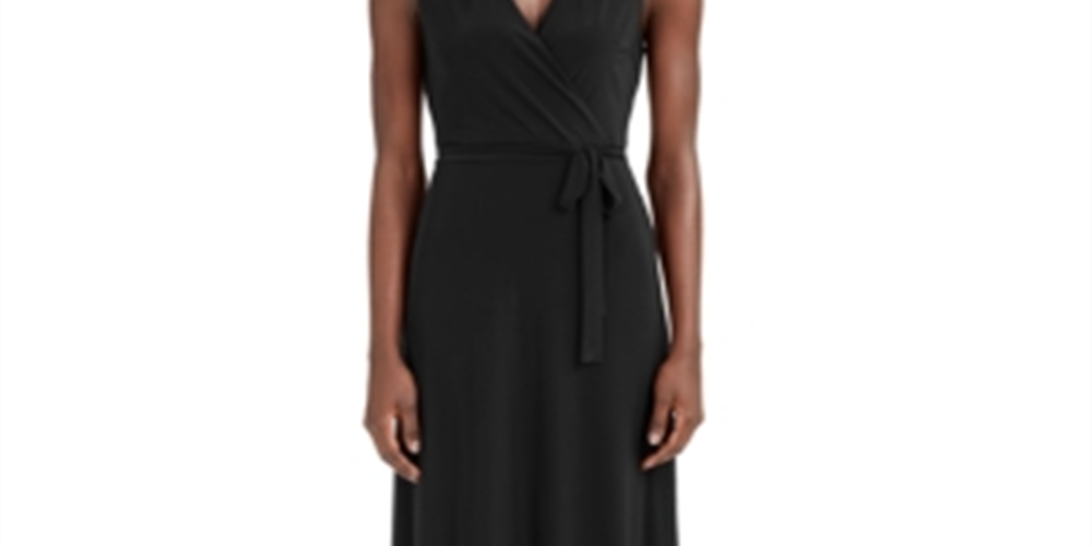 INC International Concepts Vestidos longos femininos plus size estilo envelope preto profundo 0X
