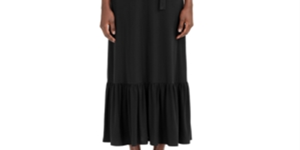 INC International Concepts Vestidos longos femininos plus size estilo envelope preto profundo 0X