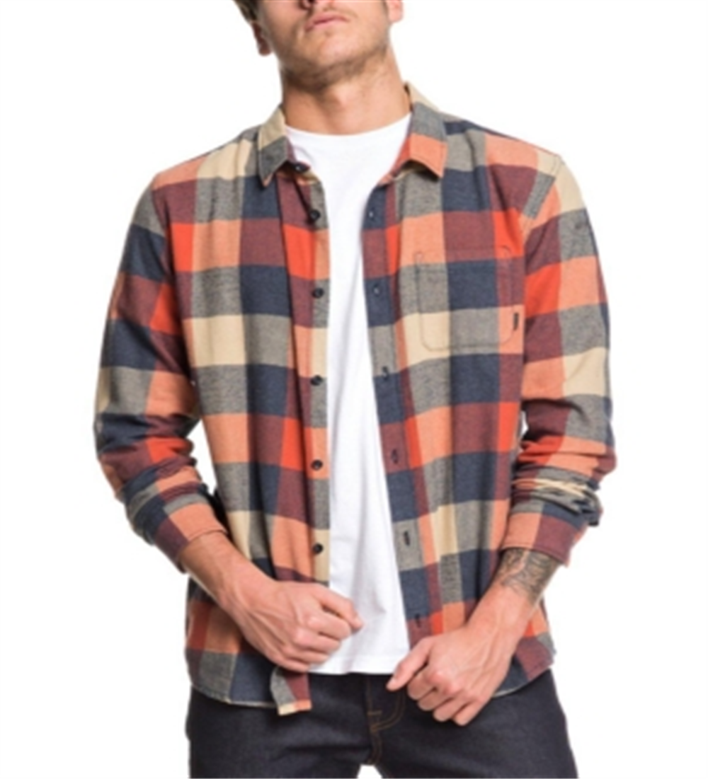 Camisa de flanela de manga comprida Quiksilver Motherfly masculina, rosa, tamanho pequeno