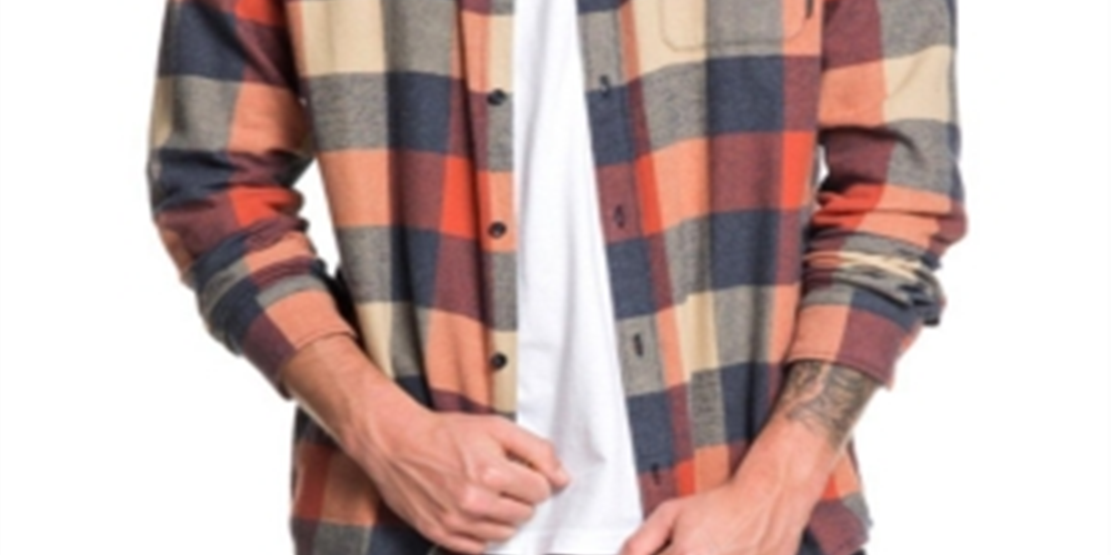 Camisa de flanela de manga comprida Quiksilver Motherfly masculina, rosa, tamanho pequeno