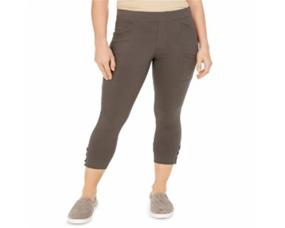 Calça utilitária cropped feminina Style &amp; Co, verde, tamanho 8