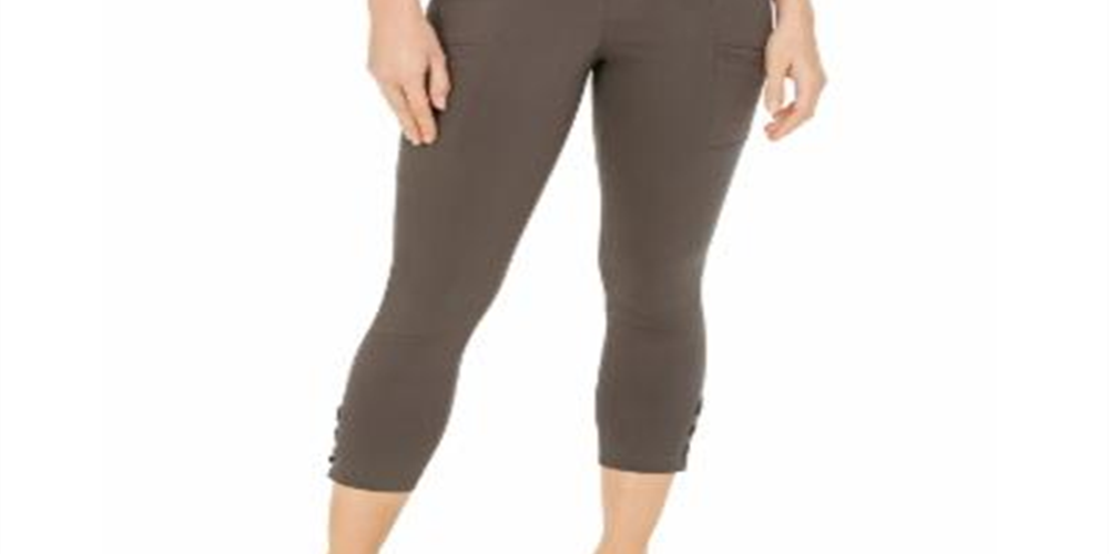 Calça utilitária cropped feminina Style &amp; Co, verde, tamanho 8