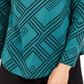Blusa feminina de gola alta estampada JM Collection, verde, tamanho pequeno P